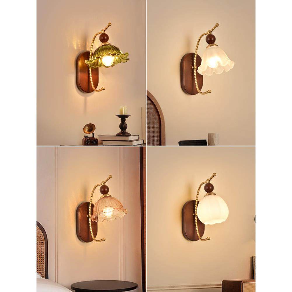 卧室床头壁灯中古风美式复古走廊客厅背景墙灯设计师款氛围感灯具