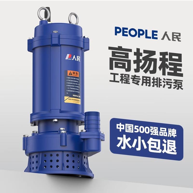 人民污水泵家用220v潜水泵高扬程小型化粪池抽粪下水道排污防堵塞