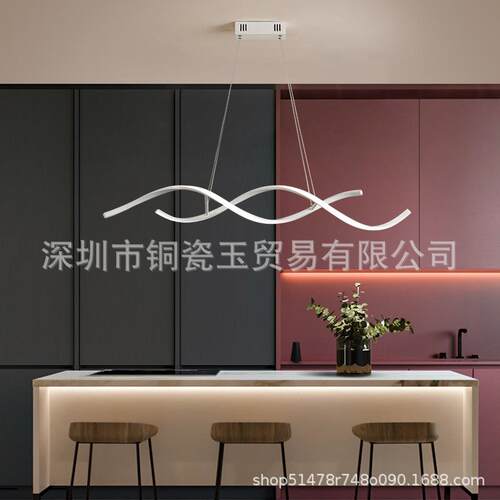 北欧工业风餐厅吊灯艺术装饰极简线条吧台吊灯办公室商铺前台灯具