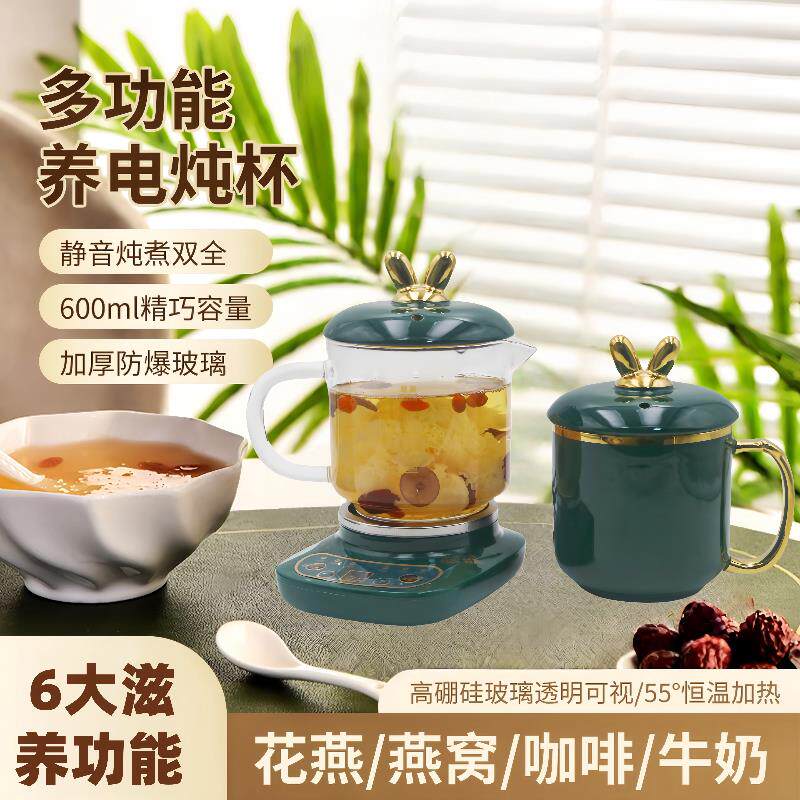 迷你办公室养生电炖杯全自动智能煮粥花茶杯分体式陶瓷电煮杯配件