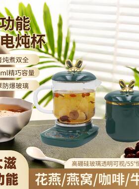 迷你办公室养生电炖杯全自动智能煮粥花茶杯两件式陶瓷电煮杯配件