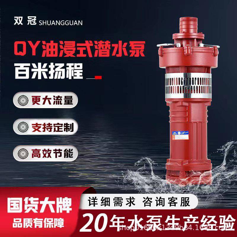 定制QY潜水电泵三相农田充油式园林排灌大流量油浸泵扬程农用泵