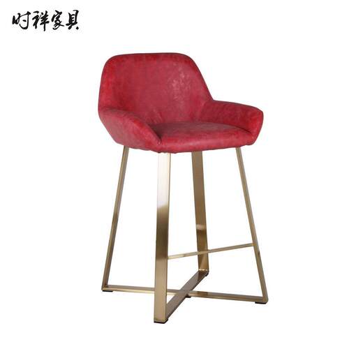 热卖高脚吧椅不锈钢吧台椅创意现代椅子金属靠背吧台凳金色椅子凳