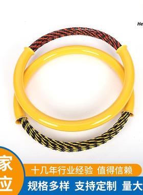 红三股缠绕花线穿墙线黄黑色6m拉引线黑电器线管弹簧头工6.5MM30