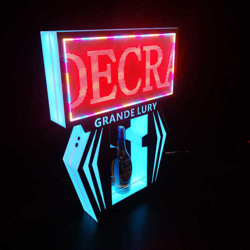 LED滚屏幕香槟发光酒座发光亚克力酒架酒吧编程手举牌酒道具