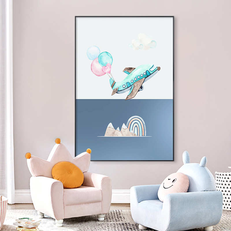 童趣 儿童房装饰画男孩女孩卧室床头卡通动物挂画幼儿园可爱壁画图片
