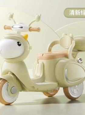 高档英国儿USBO物N童电动摩托带车可坐人宝宝周岁礼小孩玩具电瓶