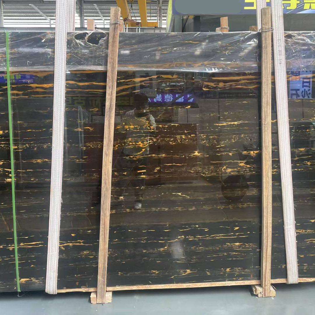 至尊黑金花大理石楼梯踏步台阶家装天然石材桌面岛台吧台