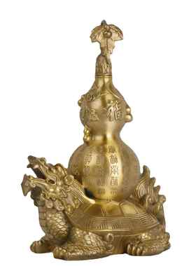 铜金龟送福铜龙龟葫芦家居办公室铜龙龟摆件