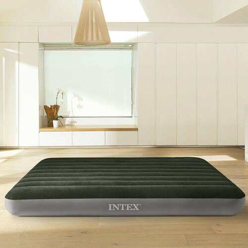 Intex64106 植绒PVC加厚单双人充气床垫加厚家用户外野营充气床垫