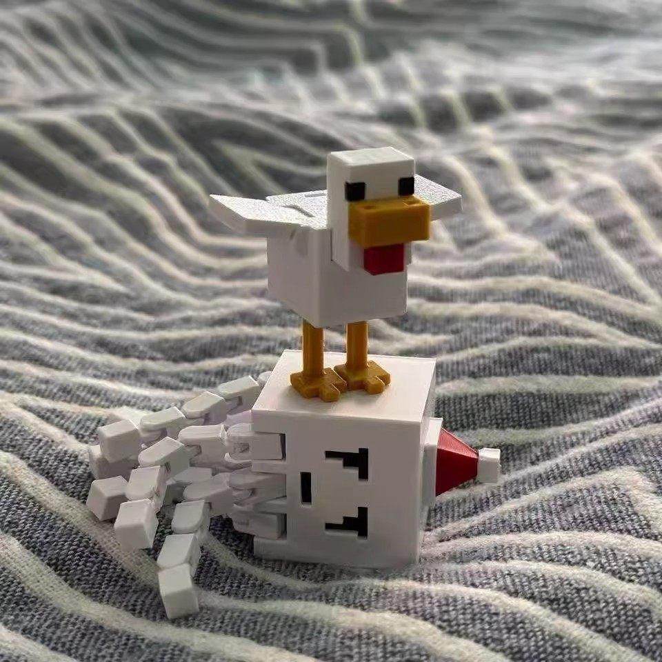 3D打印MC我的世界游戏周边小鸡拼装摆件玩具方块像素风模型可,家居饰品,3D模型摆件,淘宝优惠券,粉丝福利购,淘宝优惠卷