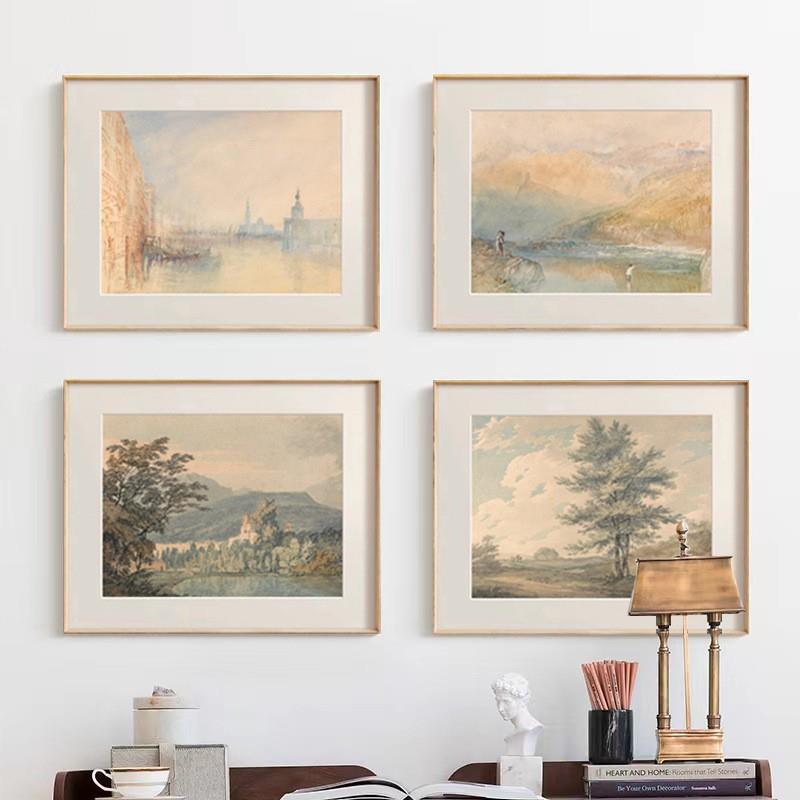 法式小众艺术客厅装饰画欧式卧室餐厅挂画北欧风景画民宿暖色风格