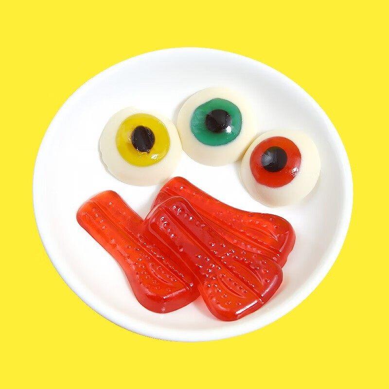 万圣节糖果官方旗舰店舌头造型大眼怪舌软糖儿童零食万圣眼睛球糖