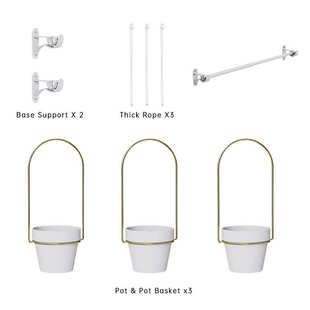 多可花篮杆挂盆吊篮伸缩墙式肉悬挂壁挂吊园艺创意陶瓷挂花盆