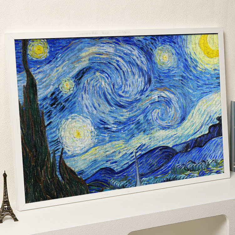 拼图相框1000片挂墙专用实木简约500片照片墙装裱画框架70×50