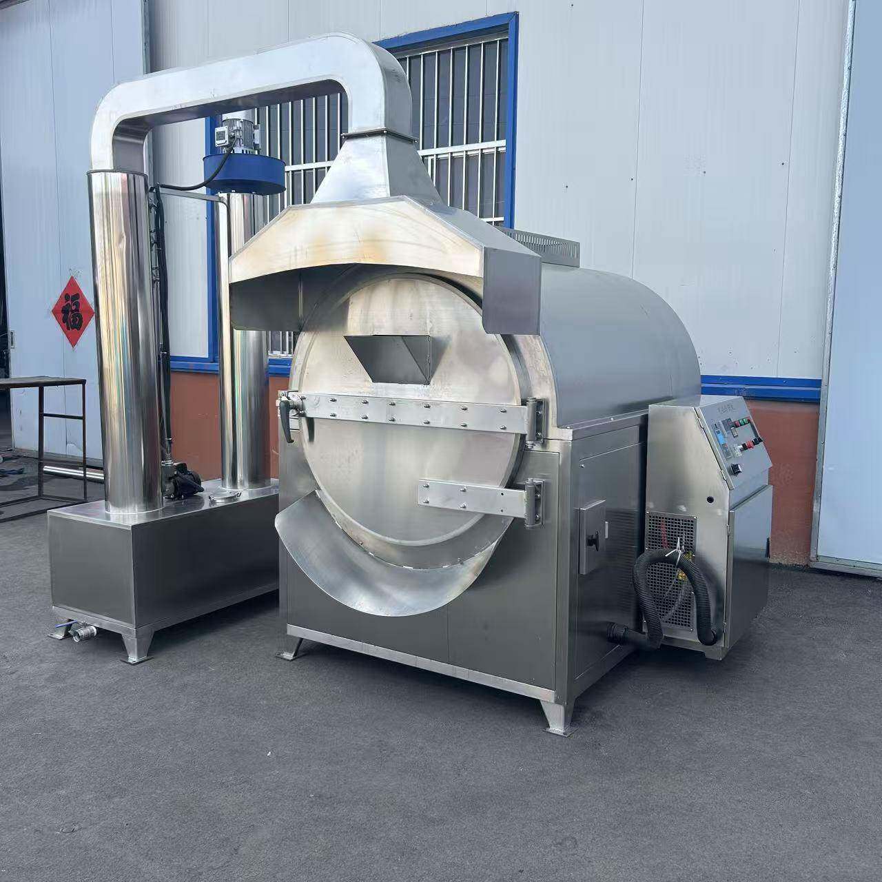 电磁炒药机 不锈钢滚筒式炒货机 中小型全自动药材烘干麸皮炒药机