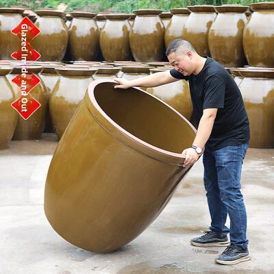 古鱼缸乡村老式庭院旧水箱鱼塘养鱼户外陶瓷风水大瓦水箱睡莲盆水