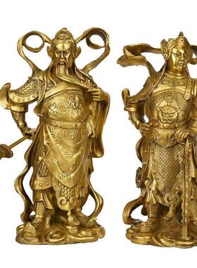 纯铜关公财神韦陀菩萨伽蓝菩萨护法佛像镇宅门神摆件家用供奉