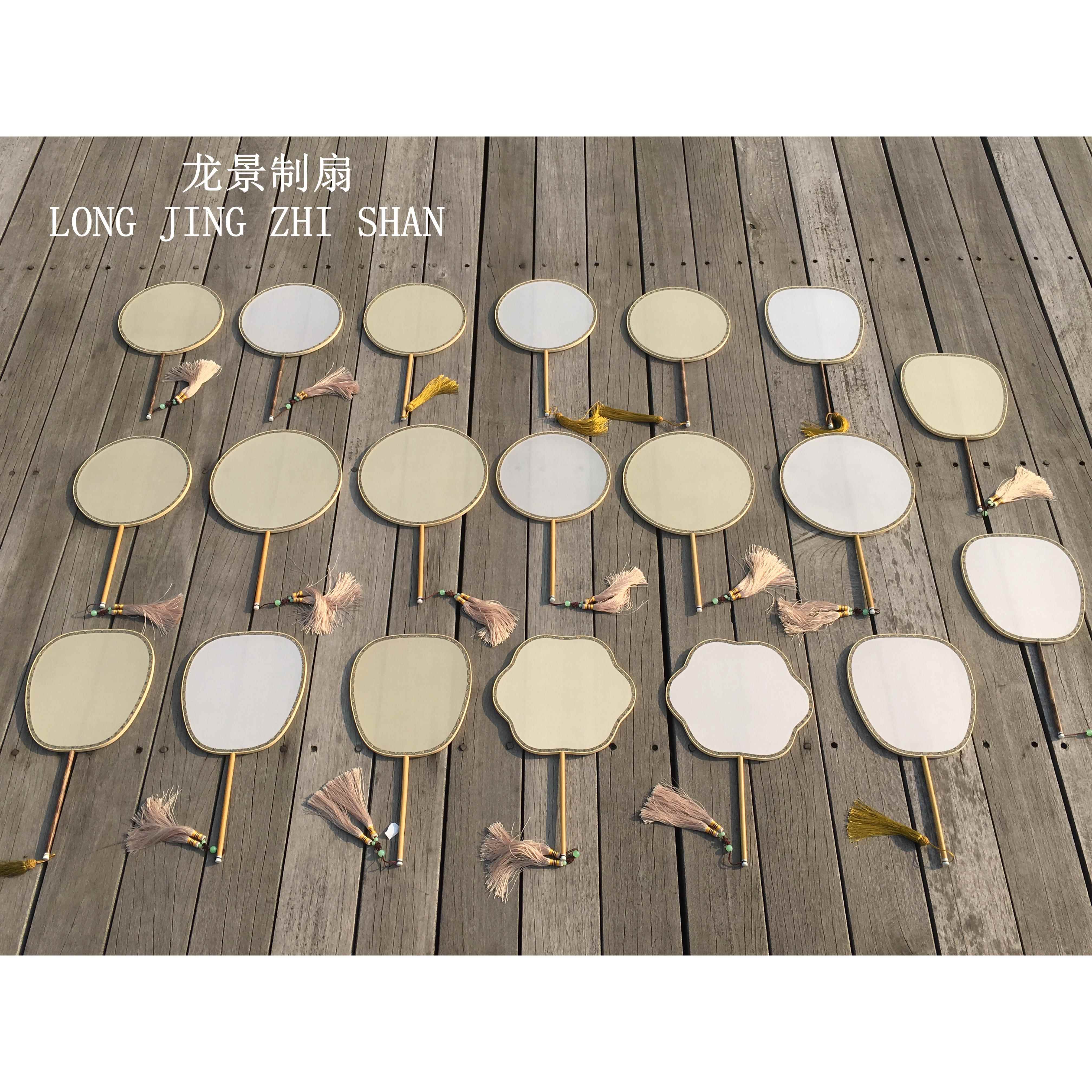 空白圆扇彩绘扇子工笔熟绢画绢圆扇熟丝宫扇手绘圆扇古风圆扇