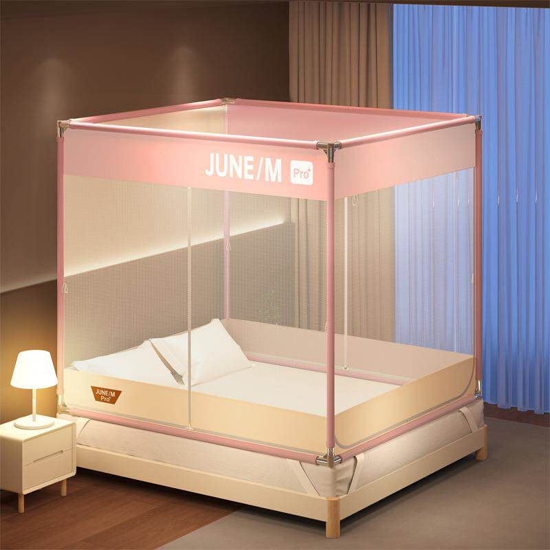 新款A类母婴级儿童防摔方帐加高加密卧室三开门免拼接蚊帐