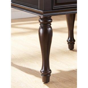 方美式 乡村实木厅沙发客几边几角几小茶几户型正719方形边柜电话