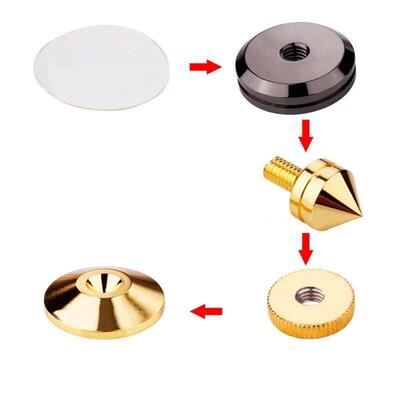 8X Gold Speaker Spike With Floor Discs Stand Foot Isolation