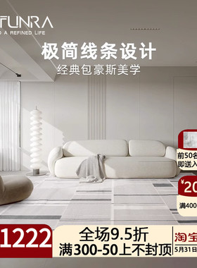 AUFUNRA后现代轻奢风地毯客厅沙发灰黑色不规则几何高级感茶几毯