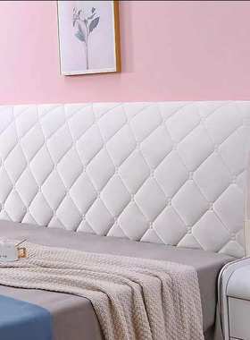 舒适柔软quan包式弹立绒布床头罩测手机袋立体绗绣素色床头防尘罩