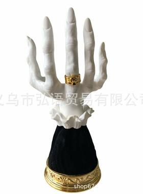 跨境新品女巫手烛台树脂摆件骨节手托盘工艺品家具书桌装饰现货