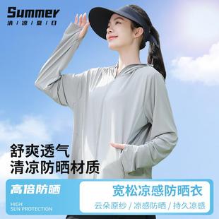某蕉防晒衣女帽檐可拆卸防紫外线UPF50 户外冰丝透气凉感防晒服