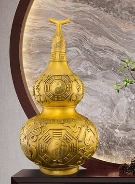 铜葫芦客工厅摆屋件天一铜芦镇黄葫铜开盖空心八瓜SHF葫芦入口艺