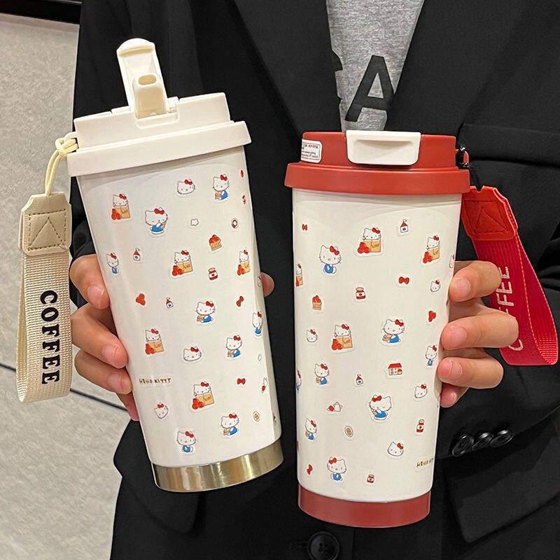 网红少女心保温杯女生高颜值大容量吸管咖啡杯可爱学生便携喝水杯