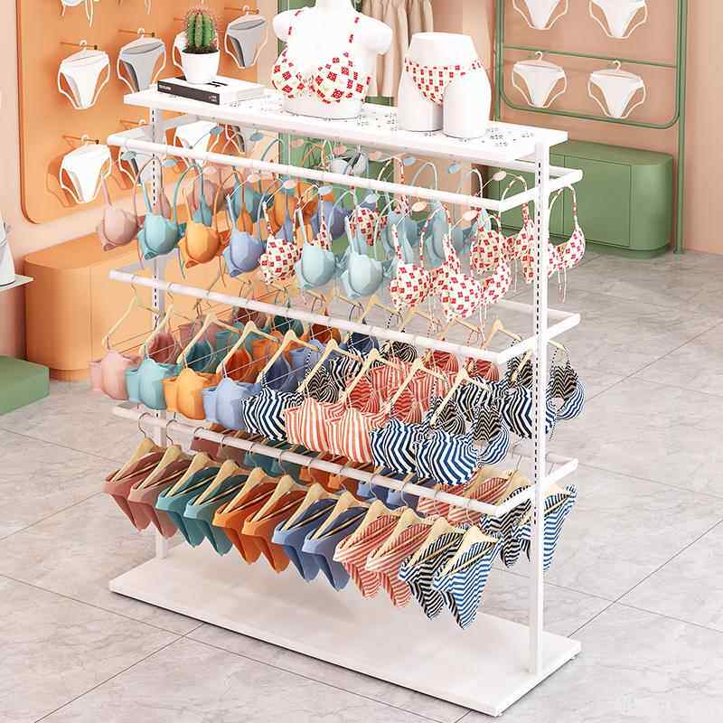 女装店内衣内裤文胸架中岛可调节童装店短裤睡衣收纳层架泳装陈列