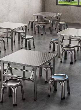 形野PAS外出租方房食堂桌便学习锈写字摆摊桌子304特厚携不钢折叠