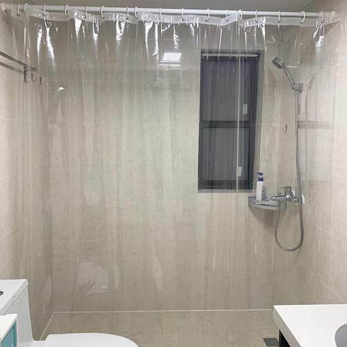 Shower Curtain Transparent Bath Waterproof White Plastic浴帘
