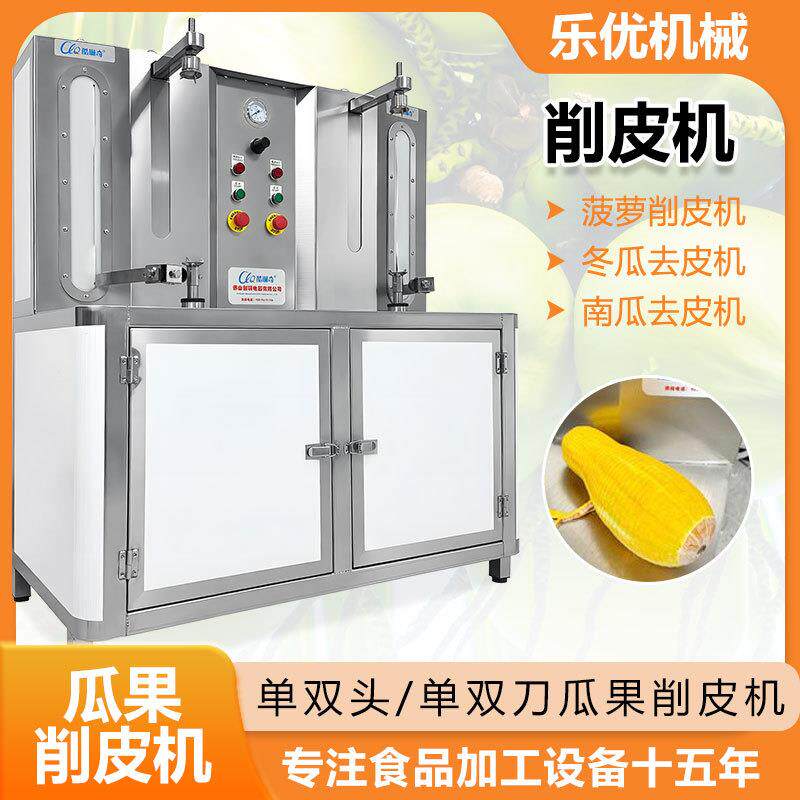立式全自双工位货哈动密瓜削GAP皮南机 现不锈钢瓜削皮机凤梨去皮