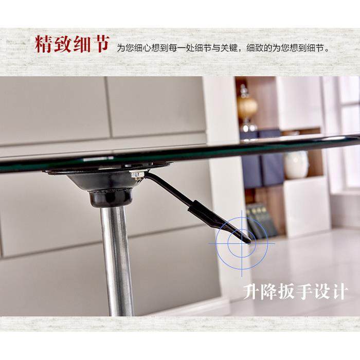 桌子圆茶询客服几钢化玻璃展升降圆桌小圆桌会台洽谈桌圆休闲酒阳
