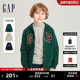 断码Gap男童秋冬LOGO抓绒柔软连帽衫儿童运动卫衣819723