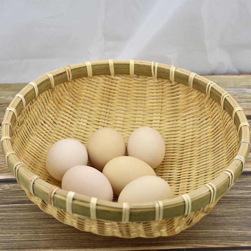 竹编竹筛子圆形筲农家簸箕水果收纳筐洗10233104菜圆筐家用有篮孔