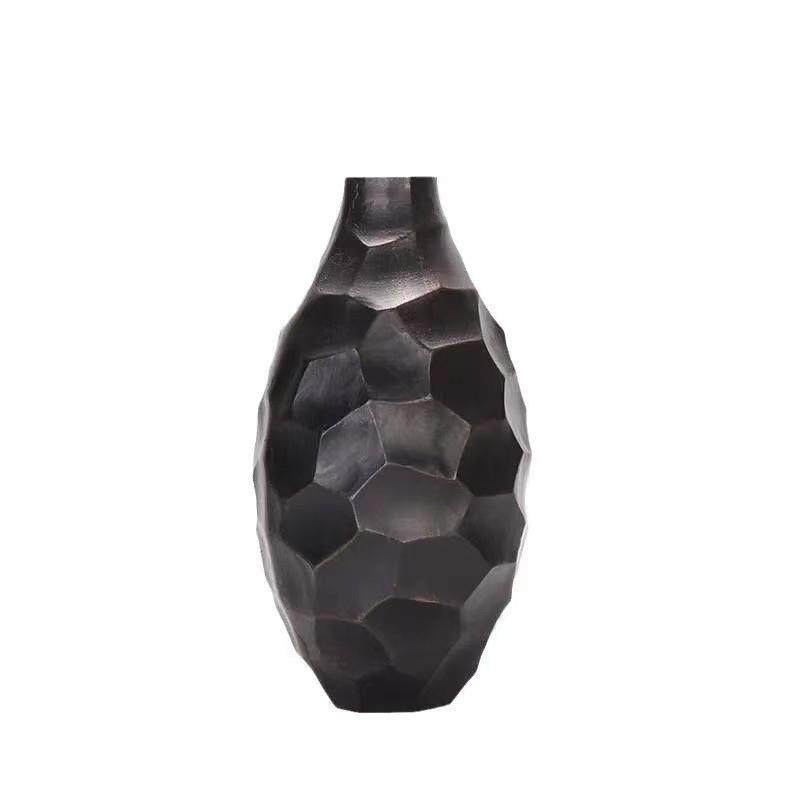 现代铝插花花瓶工艺摆件办公室书房餐厅玄关家居客厅装饰品铝艺