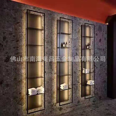 灯led架铝合金式5板带轻墙上架客厅层置悬浮搁置壁挂物卧室奢物