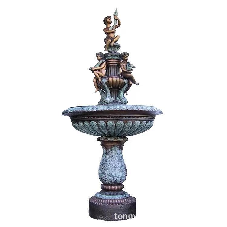 黄铜喷泉雕塑小区大型西方人物喷泉bronzefountainsculpture