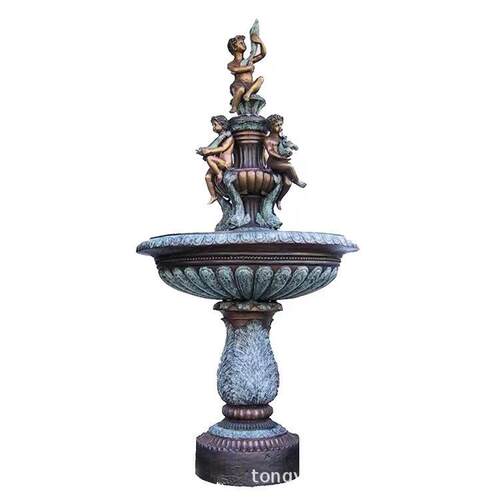 黄铜喷泉雕塑小区大型西方人物喷泉bronzefountainsculpture