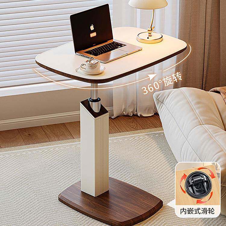 中古风升降可移动沙发边几客厅茶几小桌子床头边桌电脑桌C型角几