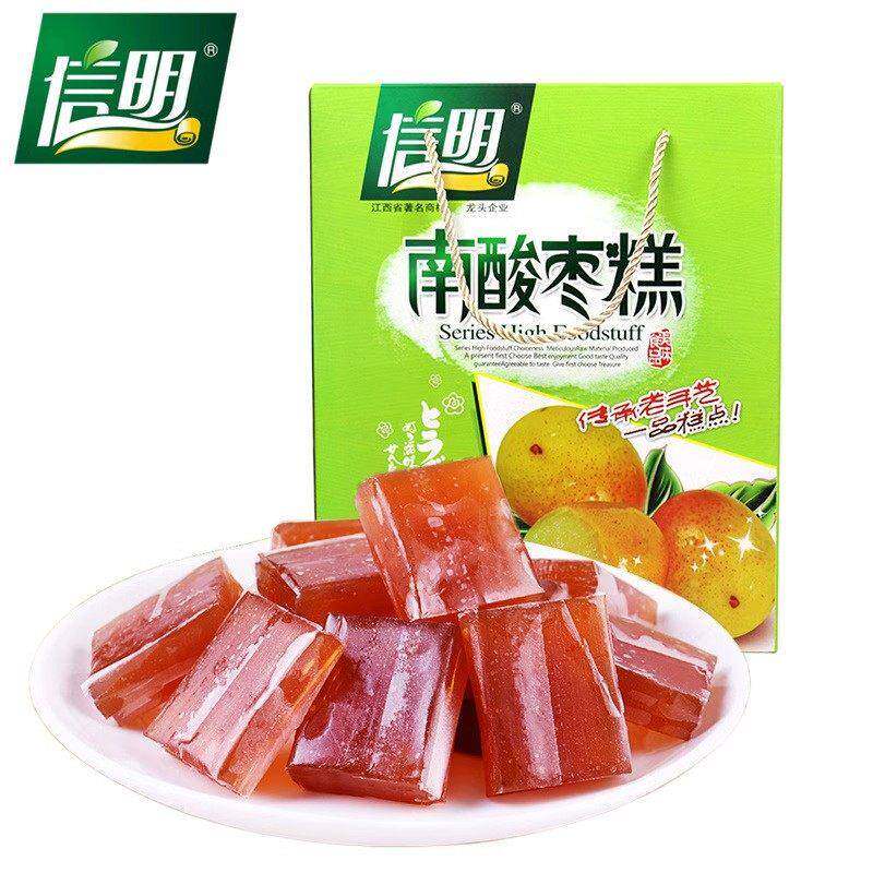 江西赣南特产信明酸枣糕454g袋装果脯蜜饯零食办公室休闲 待客甜