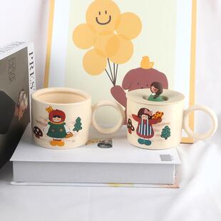 水杯生日简约陶瓷杯子男生款马克杯高级新款女朋友文艺情侣杯喝水