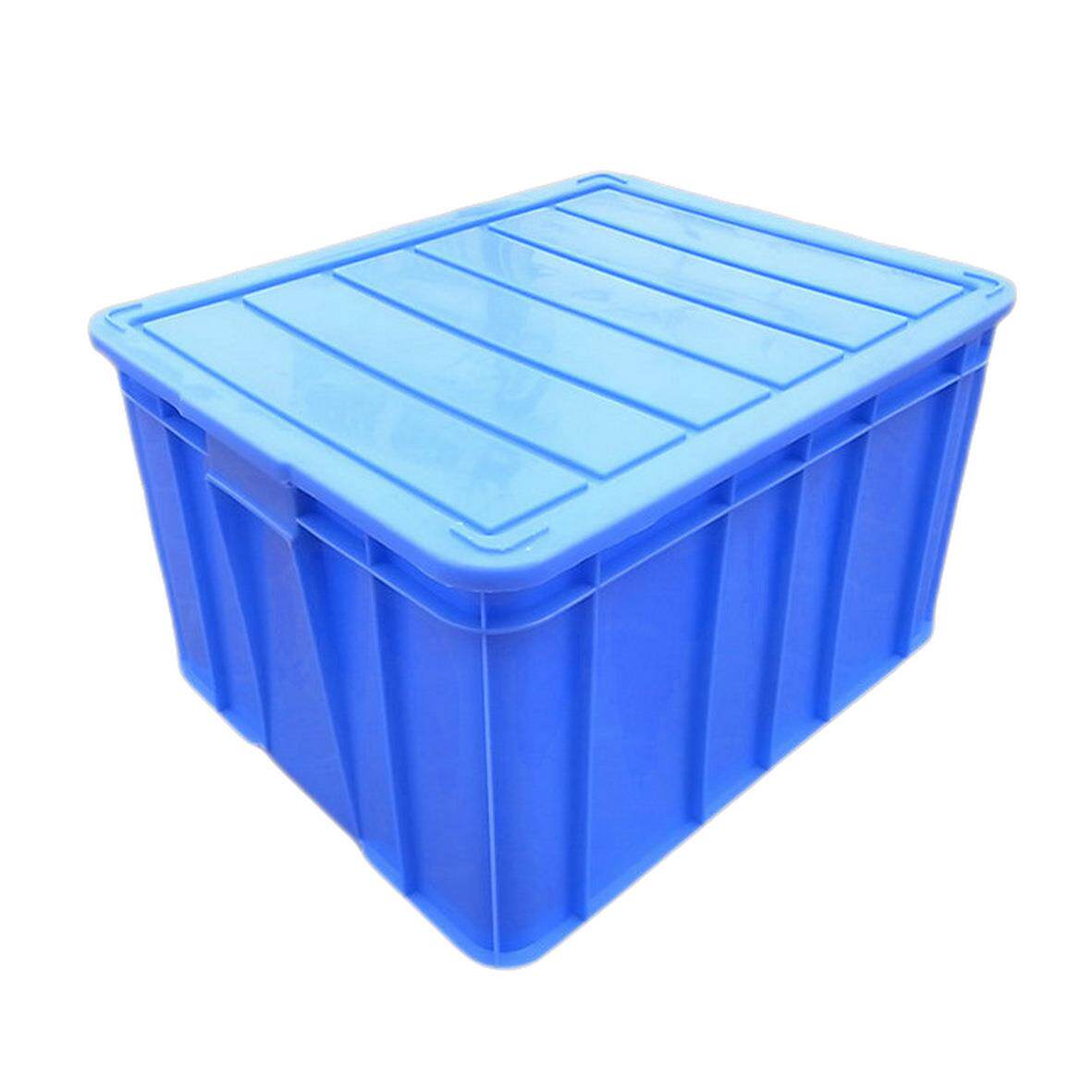 带盖子塑料周转箱密封塑胶箱仓储收纳箱连盖塑料箱框子加厚耐用