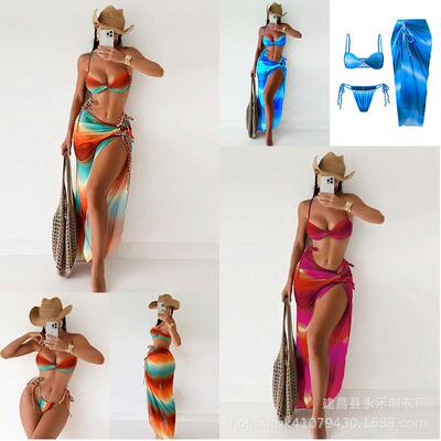 Skirt style woven rope floor mopping bikini