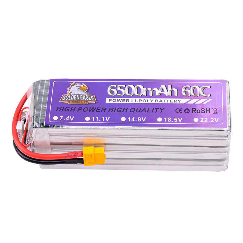 纯钴fpv穿越机电池22.2v6500mah60c高倍率锂电池长续航厂家直销