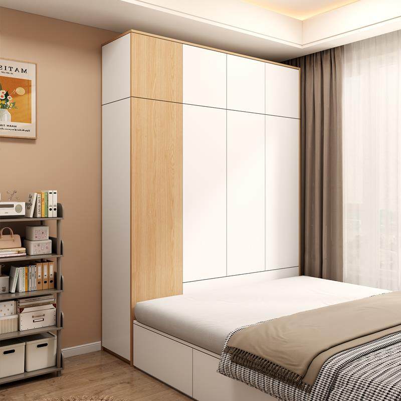 实木小户型床尾衣柜夹缝窄卧室简约现代省空间收纳柜儿童房定制